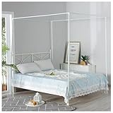 Nur Himmelbettrahmen in Queen-Size – Elegantes Design mit Vier Pfosten, stabile Himmelbettstruktur, ideal als Schlafzimmerdekor, inklusive Himmelstangen und Pfosten für eine einfache Montage