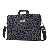MOSISO Laptop Schultertasche Kompatibel mit MacBook Air 13 Zoll M2 M1 2023-2018/Pro 13 M2 M1 2023-2016, Surface Pro 8/7/6/X/5/4/3, 12,9 iPad Pro,Leopardenkorn Hülle Sleeve mit Gürtel