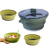 Camping-Pfannen-Set – faltbarer Kochtopf, hitzebeständiges Silikon, Edelstahlgeschirr, Kochgeschirr-Sets für Reisen, Outdoor, Rucksackreisen, Küchenutensilien, Reisen, Wohnmobil, Wohnungen, Lagerfeuer