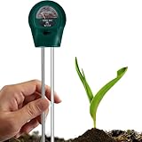 Boden Feuchtigkeitsmesser für Pflanzen 3 in 1 Bodentester Bodenmessgerät mit PH/Temperatur/Licht Bodentestmessgerät für Außen Zimmerpflanzen