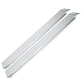Herrselsam Verladerampe 2er Set Auffahrrampe 400kg Tragfähigkeit Laderampe Antirutsch verzinkter Stahl Verladeschiene für Motorrad ATV Quad PKW Auto Laderampe
