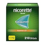 NICORETTE Kaugummi 4mg freshfruit – Nikotinkaugummi zur Raucherentwöhnung – Fruchtgeschmack –4mg Nikotin – Rauchen aufhören - 210 St.