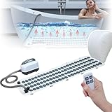 DHMYYXGS Luftsprudelbad,Home Surfing Massage Badematte,Badewannen Sprudel Spa Maschine,Tragbare Spa-Schaumbadmatte,Einstellbare Blaseneinstellungen,Mit Fernbedienung Und Kissen,Elektrische Luftpumpe