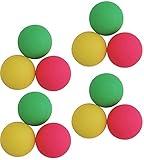 L.A. Sports 12 er Set Ersatzbälle Beach-Ball aus Hartgummi in DREI Farben rot gelb grün