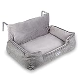 Happi N Pets Groß Katzenbett für Heizungen, Kuschelige Katzenheizungsliege, Verstellbarer Haken für Verschiedene Heizungen, Katzenhängematte für Heizungen, Grau