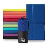 Blumtal Mikrofaser Handtuch 80x40 cm im 2er Set - Schnelltrocknendes Sporthandtuch - Fitness Handtuch für Fitnessstudio und Reise - Blau