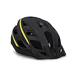 FISCHER Erwachsene Fahrradhelm, Radhelm, Cityhelm, Mountainbike-Helm Urban Montis, S/M, 52-59cm, schwarz-gelb, mit beleuchtetem Innenring-System