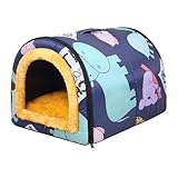 Hundehöhle, Hundehöhle im Freien, warm für Katzen, rutschfest, waschbares Hundebett, warm, wasserdicht, gemütliche Höhle für mittelgroße Hunde und