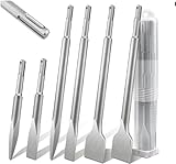 Sds Plus Meißel Set, 6 tlg Fliesenmeißel, Meißel für Bohrhammer, Flachmeißel Sds,Sds Meißel Breit, Angewinkelt Bohrhammer Meißel für Beton, Mauerwerk, Fliesen, Fliesenkleber, Naturstein