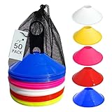 Lusum Set von 50 Sport Sicherheit Distanzmarkerkegel mit Ständer und Tasche.
