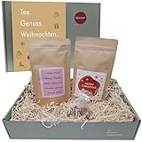 Tee Geschenkset Merry Christmas & Dankeschön – Weihnachtstee mit Zimt-Orange & „Vielen Dank - Thank You“ Tee im Geschenkkarton zu Weihnachten von Quertee