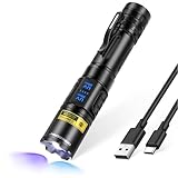DARKBEAM UV Taschenlampe Schwarzlicht 365nm & 395nm, LED Taschenlampen Ultraviolett USB Aufladbar Superhell Fokus einstellbar, Woodsche Lampe Schwarz Licht für Haustierurin, Uranglas, Aushärtungsharz