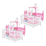 Milisten 4 Stück Mini-möbel Puppenhauszubehör Puppenhaus-krippenspielzeug Miniatur-puppenkrippe Puppenbetten Puppenhaus Möbel Mini-puppenhaus-zubehör Puppenhaus Mini Möbel Abs