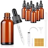 Furuising 6 Stück Pipettenflasche 30ml, Apothekerflasche mit Pipette, Wiederverwendbar Glas Tropfflasche Glasflaschen Braunglasflasche mit 3ml Bürette, Spritze für Ätherische Öl Aromatherapie