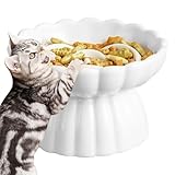 Anti Schling Napf Katze, Futternapf Katze, Katzennapf, Slow Feeder Katze, Anti Schling Katzennapf Erhöht für Katzen und Kleine Hunde, Sehr Gut rutschfest, Einfach zu Reinigen, Weiß