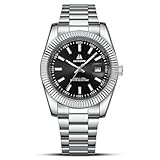 LN LENQIN Uhren Herren Herren Uhr Edelstahl Armbanduhr Herren 30M wasserdichte Männer Analog Quarzuhr mit Datum Mode Casual Designer Uhr für Herren