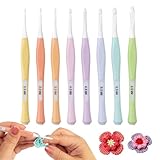 8 Stück Häkelnadel Set (2.5-6mm) Häkelnadel Ergonomische Stricknadeln Komfortgriff Häkelnadeln Bunte Äkelnadeln mit Weichem Kieselgel Griff für Anfänger und Erfahrene Häkelliebhaber