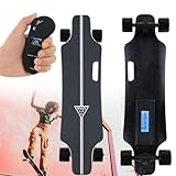 Elektrisches Longboard Skateboard/Elektro Skateboard – 7 Lagiges Ahorndeck Mit Stoßdämpfung, Bürstenloser 700 W Motor, 15–30 % Steigfähigkeit, Led Fernbedienung Mit 4 Gang Steuerung dualdrive22km