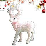 Weihnachtsdeer - 13 x 21 cm Rentier Ornament für den Urlaub, Winterskulptur, glitzernde Statuen glitzernde Statuen | Weihnachtsausstellungsfigur für das Fensterzimmer