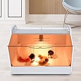 Kükenwärmebox Inkubatoren Kükenhaus Brutinkubator Küken mit Thermometer und Wärmelampe Aufzuchtbox Brutbox für Geflügel, Reptilien, Kleintiere 48x30x30cm