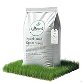 10 kg Rasensamen Sport und Spiel schnellkeimend 400m² robust tiefgrün, ideal für Neuansaat und Nachsaat, Rasensaat Grassamen