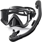 Zeligerstar Schnorchelset Erwachsene, Taucherbrille mit Schnorchel, 3-Fenster-Schnorchelmaske Anti-Fog Anti-Leck, Professional Adult Snorkeling Set für Schnorcheln, Schwimmen und Tauchen