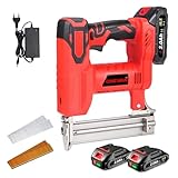 ONEVAN Akku Tacker und Nagelpistole, 2-in-1 Elektrotacker & Akku Nagler mit 2 2000mAh Akkus, 80 Nägel/min, Nagelschussgerät Akkutacker für Holz, inkl. 100 Nägel 30mm und 100 Klammern 22mm
