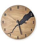 DECORAY Wanduhr in Holzoptik modern ohne Tickgeräusche und Lautlos- Ausgefallene Wanduhr mit Quarz Uhrwerk für Wohnzimmer, Büro, Küche Schlafzimmer oder als Dekoration. EIN Moderner Hingucker Uhr