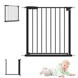 Easy Close Metal Gate, Treppenschutzgitter ohne Bohren, 75–82 cm, leicht schließbares Türschutzgitter, mit 1 Hand öffnen, kein Bohren, Zweifachsicherung