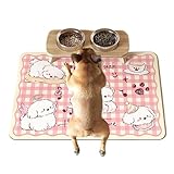 Futtermatte Für Hundenäpfe | Hunde- Und Katzenfuttermatte - Saugfähige Antirutschmatte 30x40 cm Schutz Unterlage Gegen Wasserspritzer Bodenbelagschutz Für Katzennapf Indoor