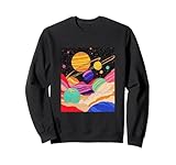 Lebendige Planetenlandschaft Farbenfrohes Weltraumabenteuer Sweatshirt