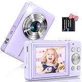Digitalkamera Fotoapparat 1080P 44MP Fotokamera mit 2.4' Bildschirm 16X Digitalzoom Bildstabilisierung Mini Selfie Kamera Tragbare Kompaktkamera Vlogging Digitalkamera für Kinder Teenager Anfänger