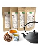 Biomatea 400g Japaniche Tee Set | Sencha, Bancha, Hojicha, Genmaicha | je 100g | Geschenkidee für Teeliebhaber | 100% pure Green Tea Grüntee aus Japan