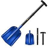 ORIENTOOLS Lawinenschaufel,Alu-Schneeschaufel-Werkzeug für schwere Aufgaben mit teleskopierbarem T-Griff,Universalschaufel für das Auto (abnehmbare, einstellbare Länge: 26 '' - 32 ''; Klinge: 9 '')