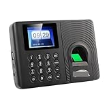 Anwesenheitsmaschine, Fingerabdruck-Anwesenheits-Biometrie-Maschinensystem Mitarbeiter-Tastatur Elektrischer Zeit-Uhr-Recorder,Büros, Fabriken, Hotels, Schulen(Black_English)