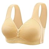 KODMNSW BH Damen Ohne Bügel Push Up Bra Damen-BHS Große Größen Starker Halt Bralette Seamless Soft Bustier Schlaf Bra Comfort Breathable Büstenhalter für Frauen Gutschein Beige 3XL