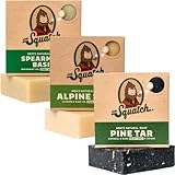 Dr. Squatch Alle natürlichen Seifenstücke für Männer, 3-Riegel-Varietätspackung, Kiefern-Teer, Alpine Sage und Krauseminze Basilikum