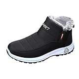 Generisch Winterstiefel Herren Fleece Gefüttert Winterschuhe Winterwarme Rutschfeste Orthopädische Schuhe Leichte Wanderschuhe Dicke Sohle Stiefeletten Weiches Futter Schneestiefel