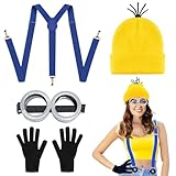 Ctxtqtdt Minio Costume Erwachsener, Halloween Kostüm Erwachsener, Minio Kostüm set, Film Kostüm Erwachsener, Minio Cosplay Carnaval Halloween Bekleidungsset (B)