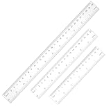 3 Stück Kunststoff Lineal,Transparentes Lineal,15cm 20cm 30cm Lineal Set,Gerades Lineal,Bruchsicheres Durchsichtiges Kunststofflineal,für Schüler Schule Büro Zuhause Kinder Klassenzimmer Bürobedar