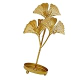 GLEAVI Goldfarbenes Schmucktablett aus Metall Mehrzweck Schmuckständer für Halsketten Ohrringe und Ringe Schmuckpräsentation und Aufbewahrung für Badezimmer und Schlafzimmer