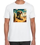 Lirili Larila Italian Brainrot Kaktus Elefant Lustiges Herren Baumwolle T-Shirt, weiß, L