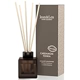 Jean & Len Aromatic Atmosphere Cardamom & Tonka, natürlich duftender Raumdiffusor, würziger Duft vom Parfümeur, hochwertiger Flakon, Raumduft mit Holz-Duftstäbchen, vegan, 50 ml