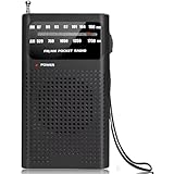 Premes - Tragbares Notfallradio - Schwarz - AM/FM - Batteriebetrieben - Kopfhöreranschluss - Tragbares Radio - Weltradio - Notrufpaket Must Have - Taschenradio - Für Katastrophen - Klein