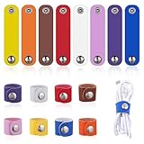 16 Stück Bunt Kabelhalter Leder Kabel Organizer Leder Kabelbinder Wiederverwendbare Hörer Lederband Kopfhörer Aufwicklung Multifunktionale Kabelmanagement Kabelbinder für USB Ladekabel