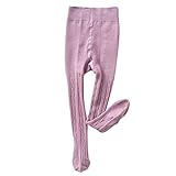 UIFLQXX Warme Leggings für Kinder, Baby, Mädchen, Kleinkind, Zopfmuster, dehnbare Strümpfe, Strumpfhose, Wintersocken, Kinder, Mädchen, Sweatpants, rose, 6-12 Monate