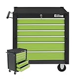 TRUTZHOLM Werkzeugwagen Trutzi mit Kantenleiste 78 x 64 cm Rollcontainer Werkstattwagen in Grün oder Grau (Grün)