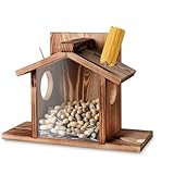Gnodary Eichhörnchen-Futterspender für draußen, langlebiges Eichhörnchenhaus für draußen – Streifenhörnchen-Futterstation, Eichhörnchenfutter für Hinterhof-Eichhörnchen halten Maiskolben, Erdnüsse