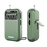 XHDATA D220 Radio Klein, FM AM UKW Radio, Batteriebetriebenes Nostalgieradio, WeltempfängerRadio, Taschenradio mit Ausgezeichneter Empfangsqualität, Familie und Senioren (Grün)