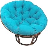 ZGantrix Papasansessel Kissen, Polster Bodenkissen für Schwenksessel, Rund Papasan Sessel, Polyrattan Sessel Durchmesser 100 cm und Kissenstärke 10-12cm,80 * 80cm Blau